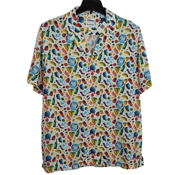 Disney Reyn Spooner Camp Shirt Large Epcot Food & Wine Festival Vacation NWT - Picture 1 of 9